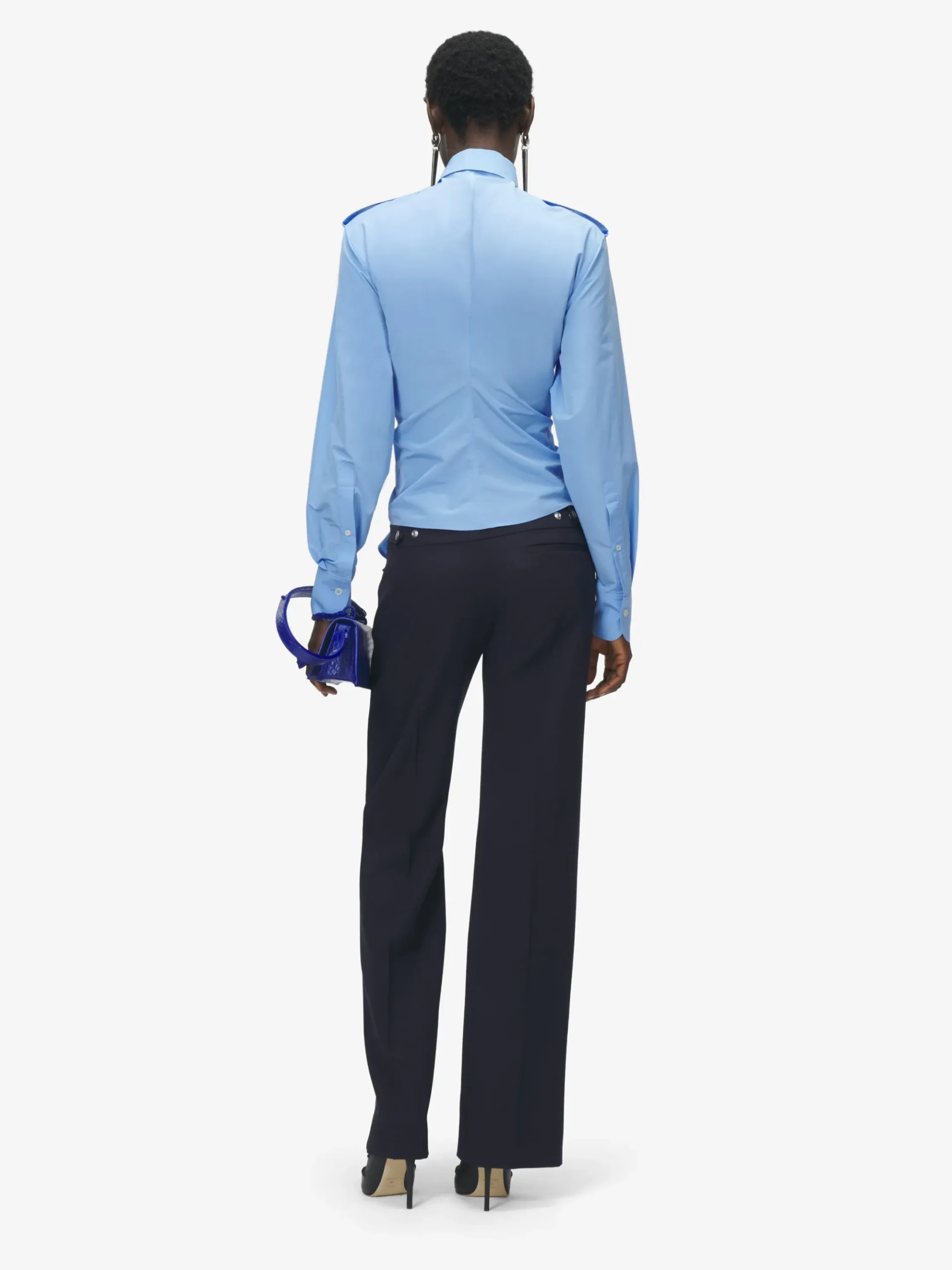 Pantaloni a gamba dritta da Donna in Blu Navy