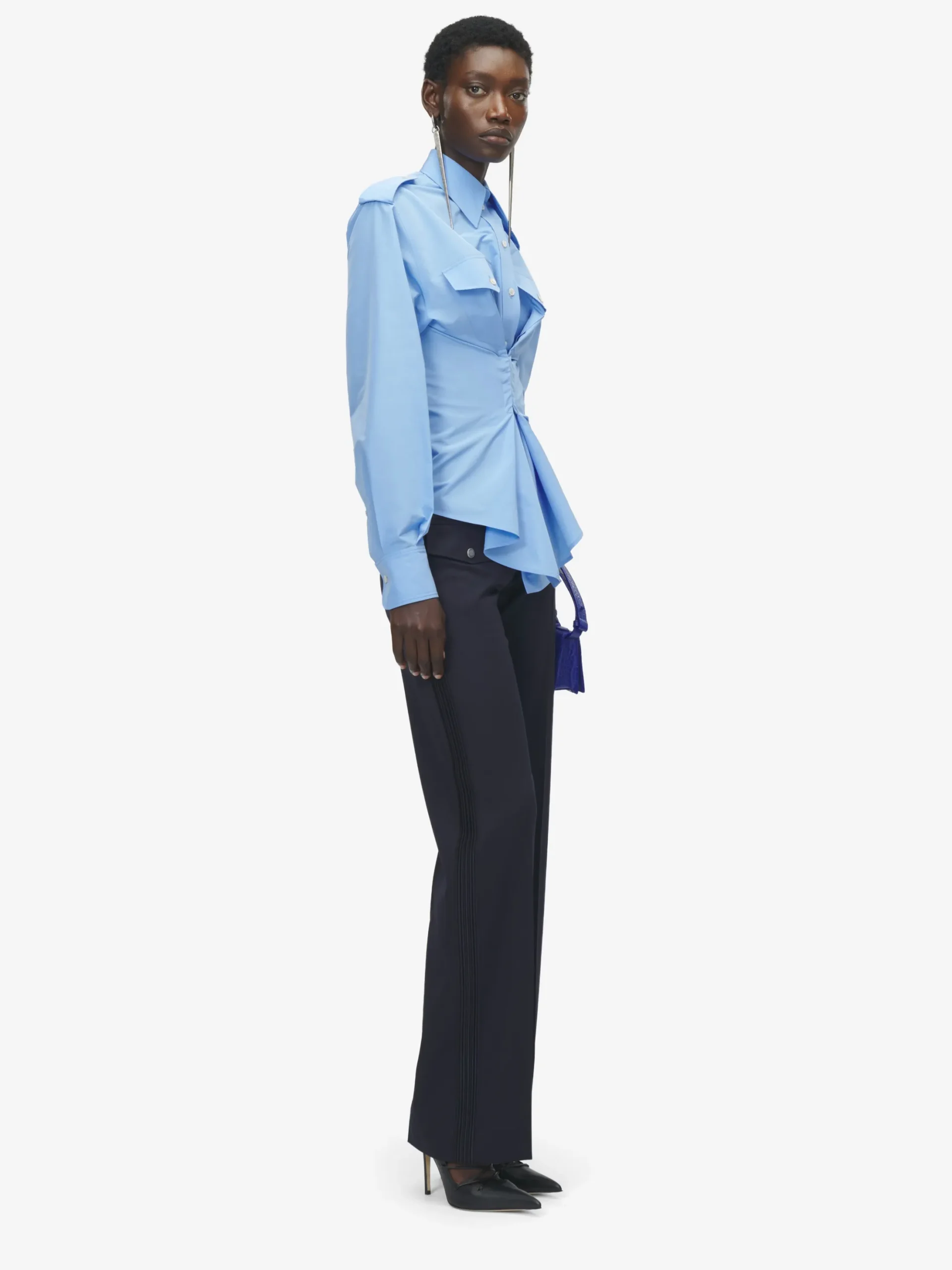 Pantaloni a gamba dritta da Donna in Blu Navy