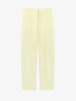 Pantaloni a sigaretta in gabardine di lana da Donna in Giallo