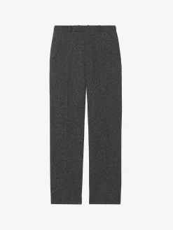 Pantaloni con motivo gessato screziato da Uomo in Grigio Mélange