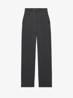 Pantaloni sartoriali con motivo gessato screziato da Donna in Grigio