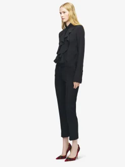 Pantaloni sartoriali cropped da Donna in Nero