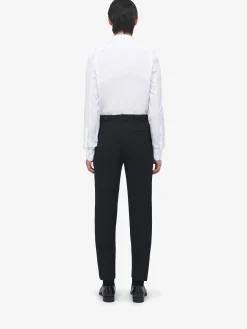 Pantaloni smoking con dettaglio plissettato da Uomo in Nero