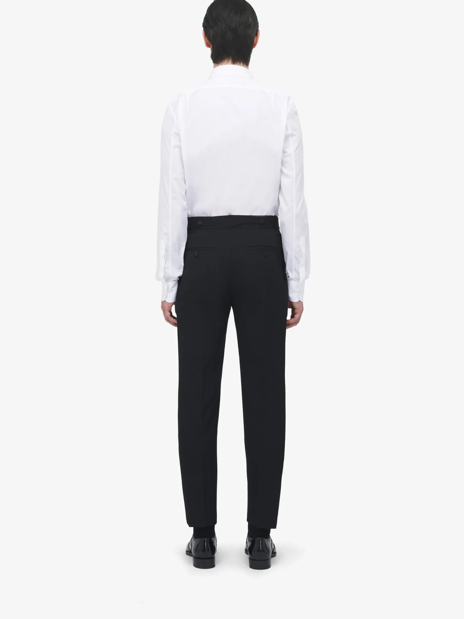 Pantaloni smoking con dettaglio plissettato da Uomo in Nero