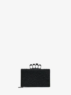 Pochette piatta Knuckle da Donna in Nero
