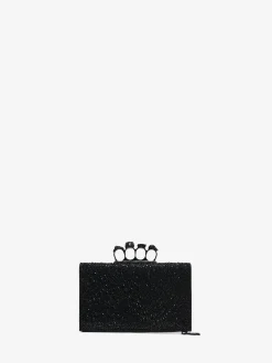 Pochette piatta Knuckle da Donna in Nero