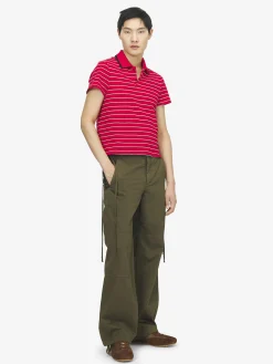 Polo a righe da Uomo in Rosso