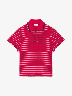 Polo a righe da Uomo in Rosso