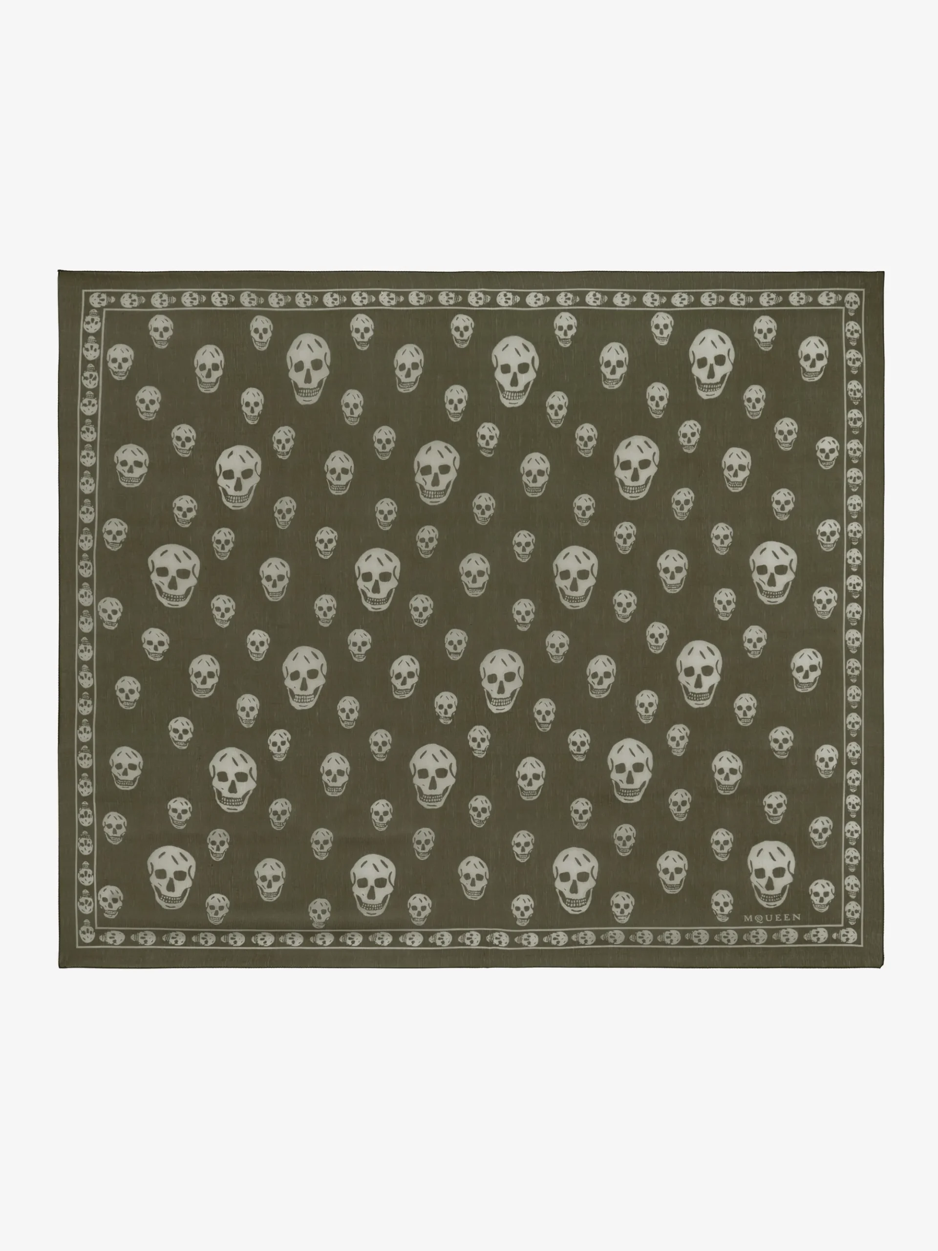 Sciarpa Skull classica da Donna in Verde oliva
