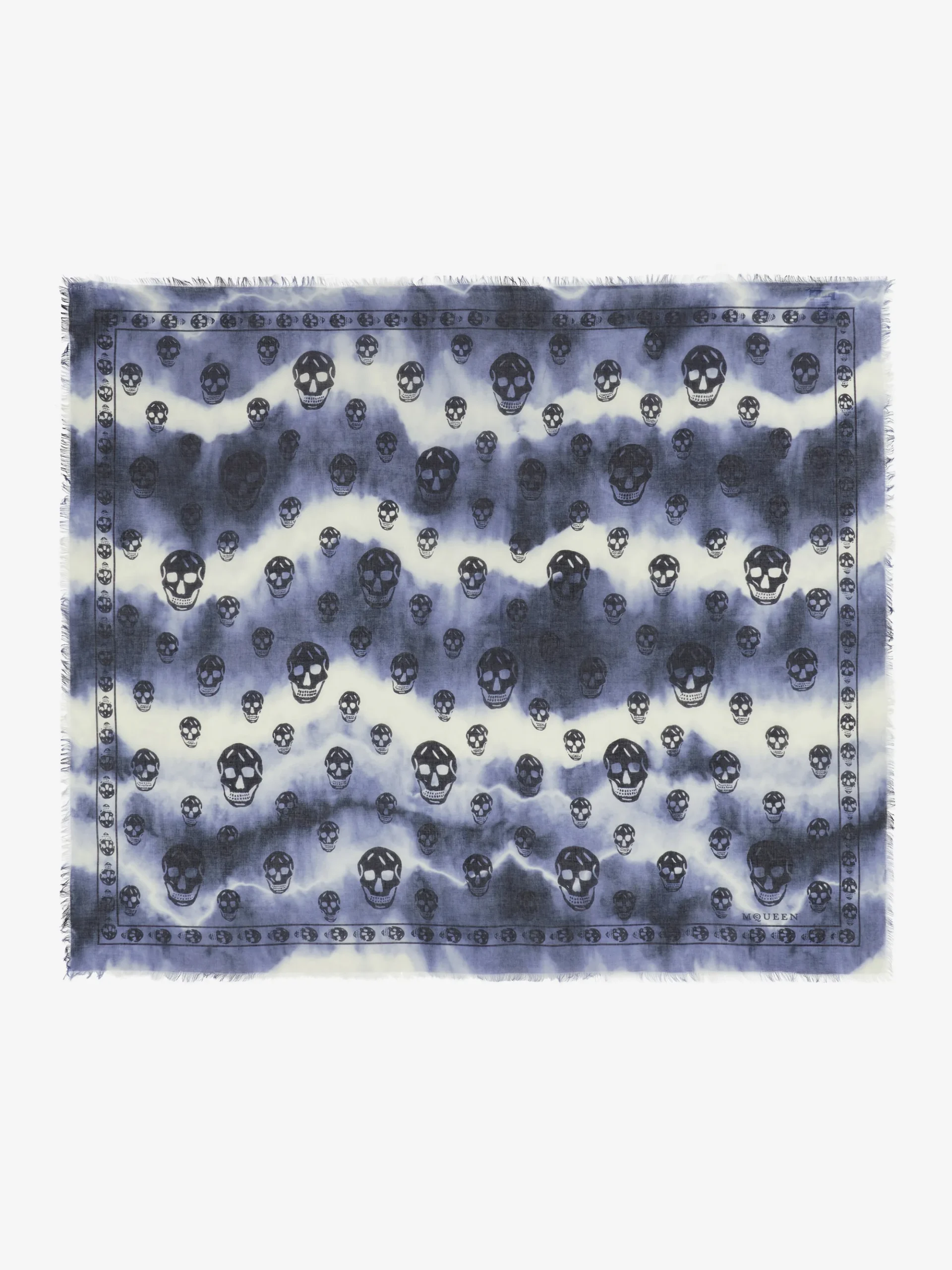 Sciarpa Skull classica da Uomo in Navy/Avorio