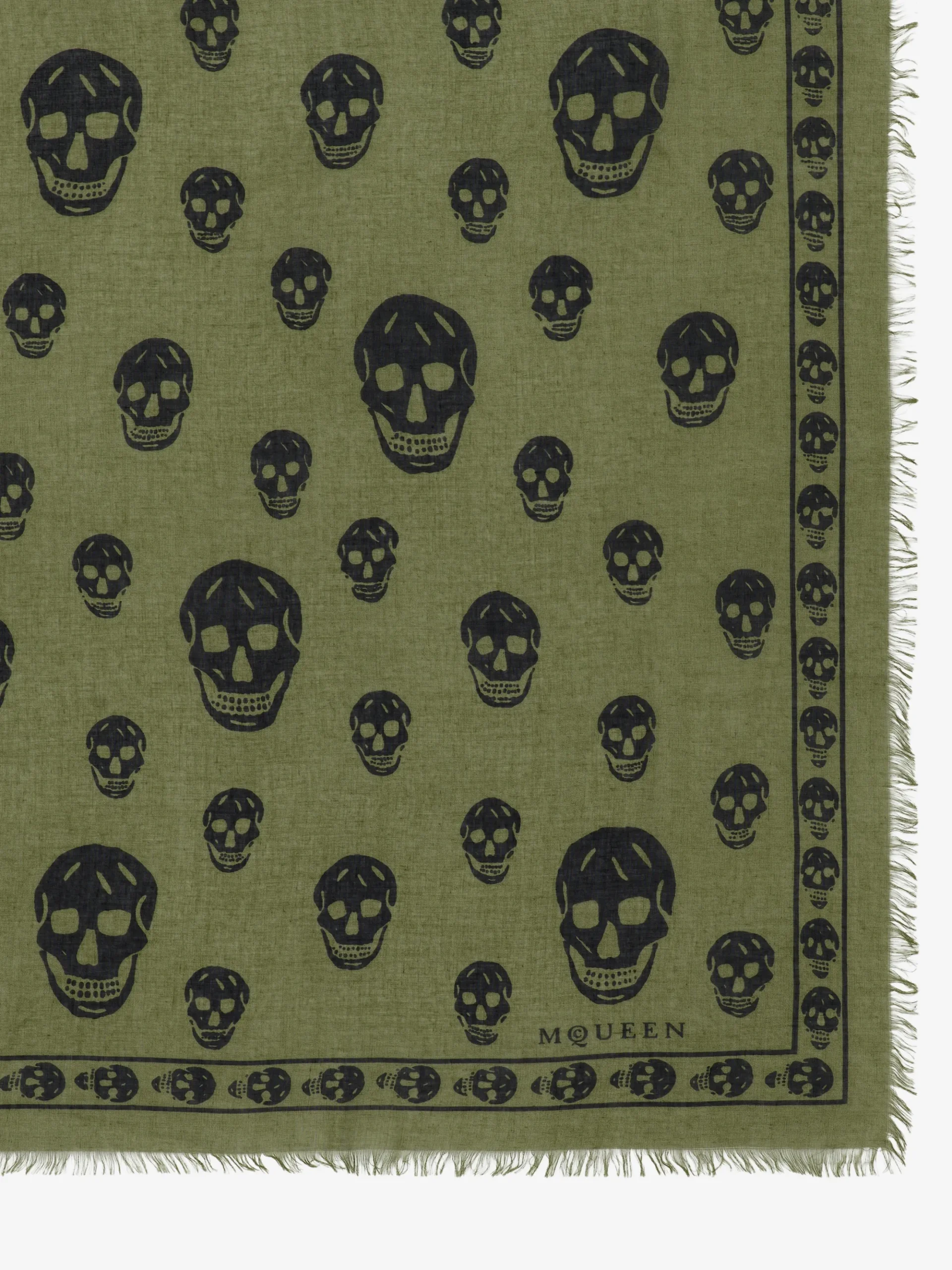 Sciarpa Skull classica da Uomo in Verde oliva/Nero