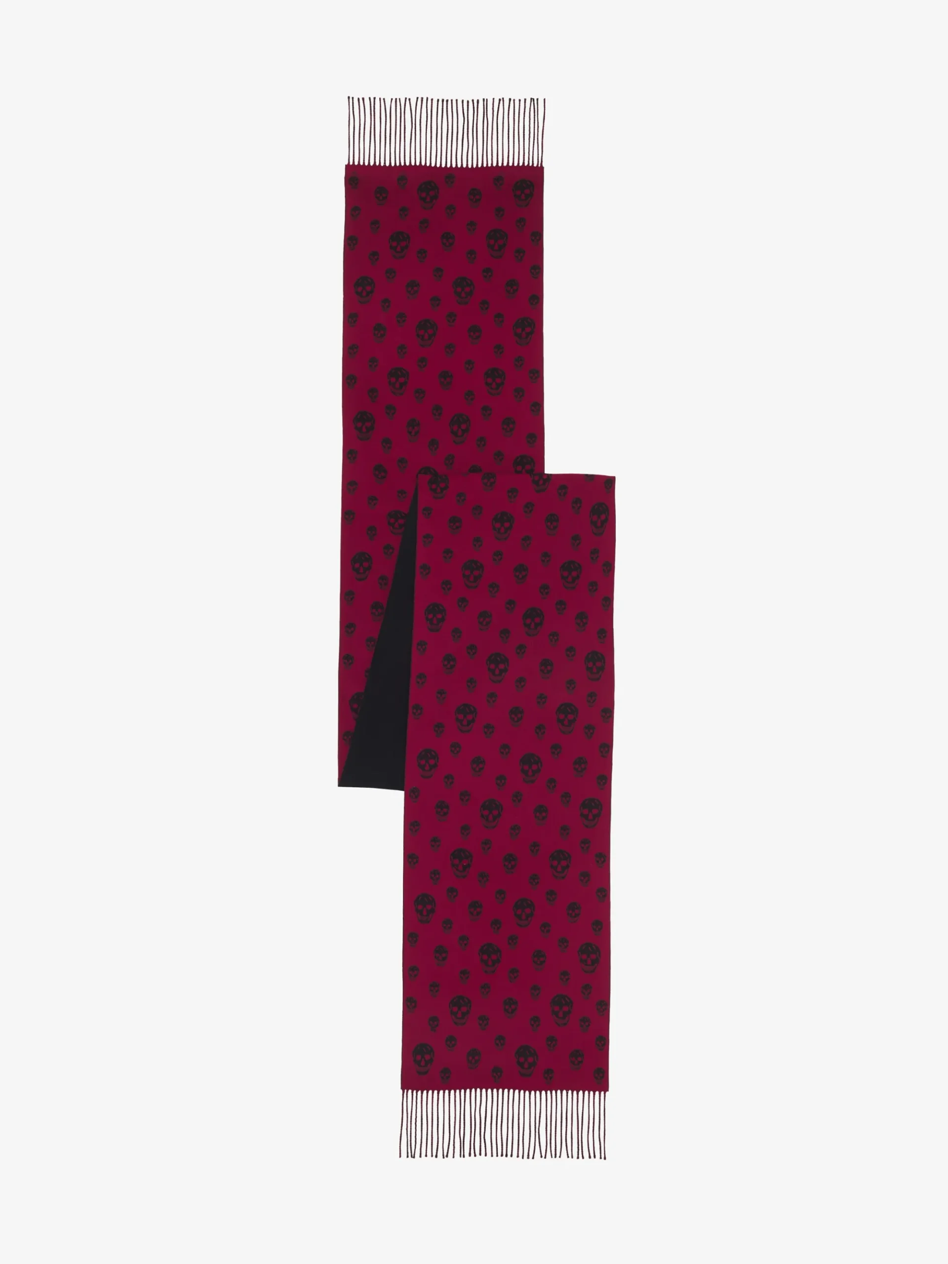 Sciarpa Skull double-face da Donna in Cremisi/Nero