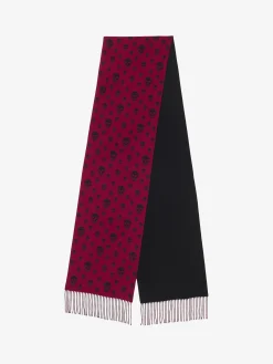 Sciarpa Skull double-face da Donna in Cremisi/Nero