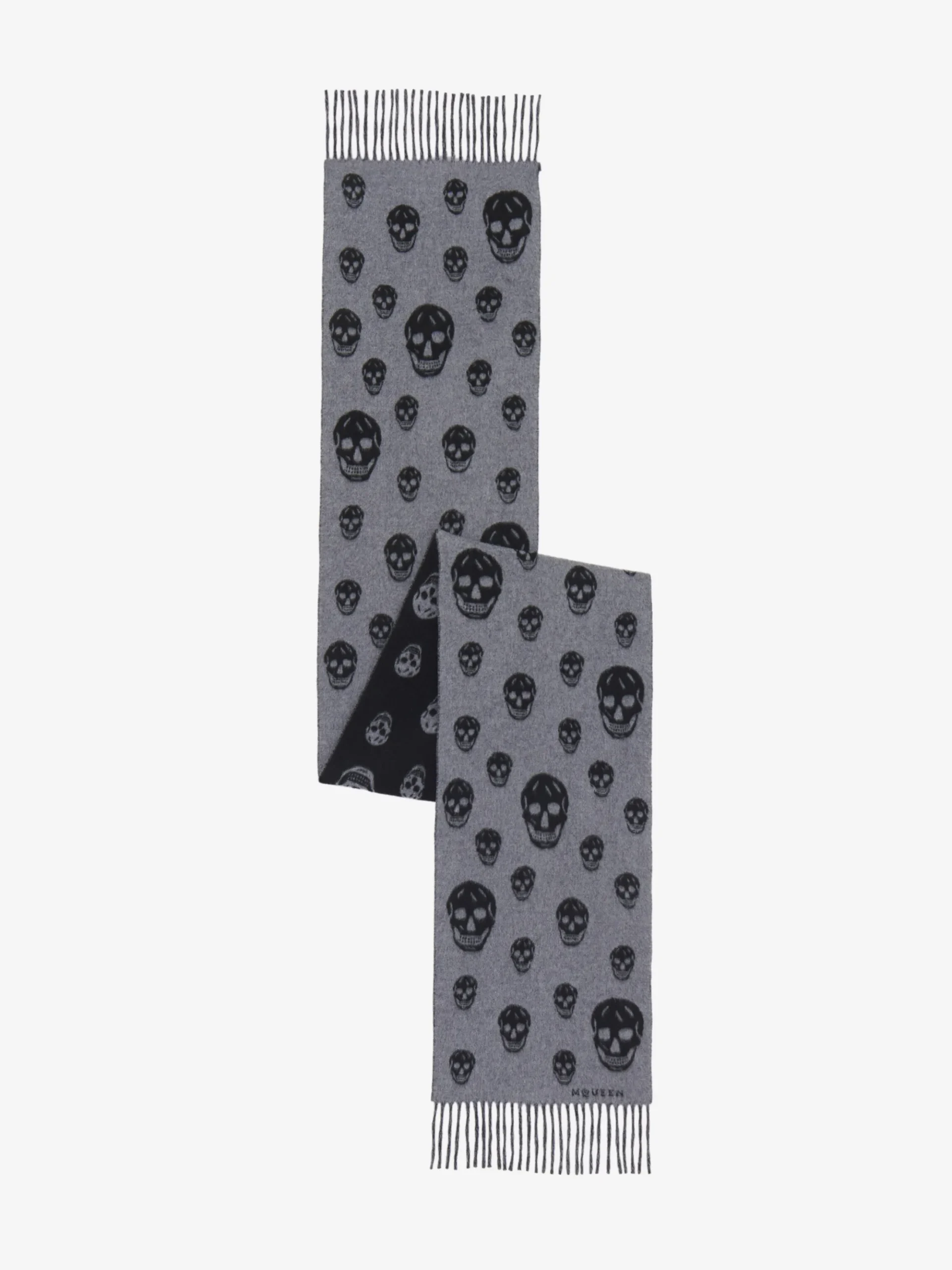 Sciarpa Skull double-face da Uomo in Grafite/Nero