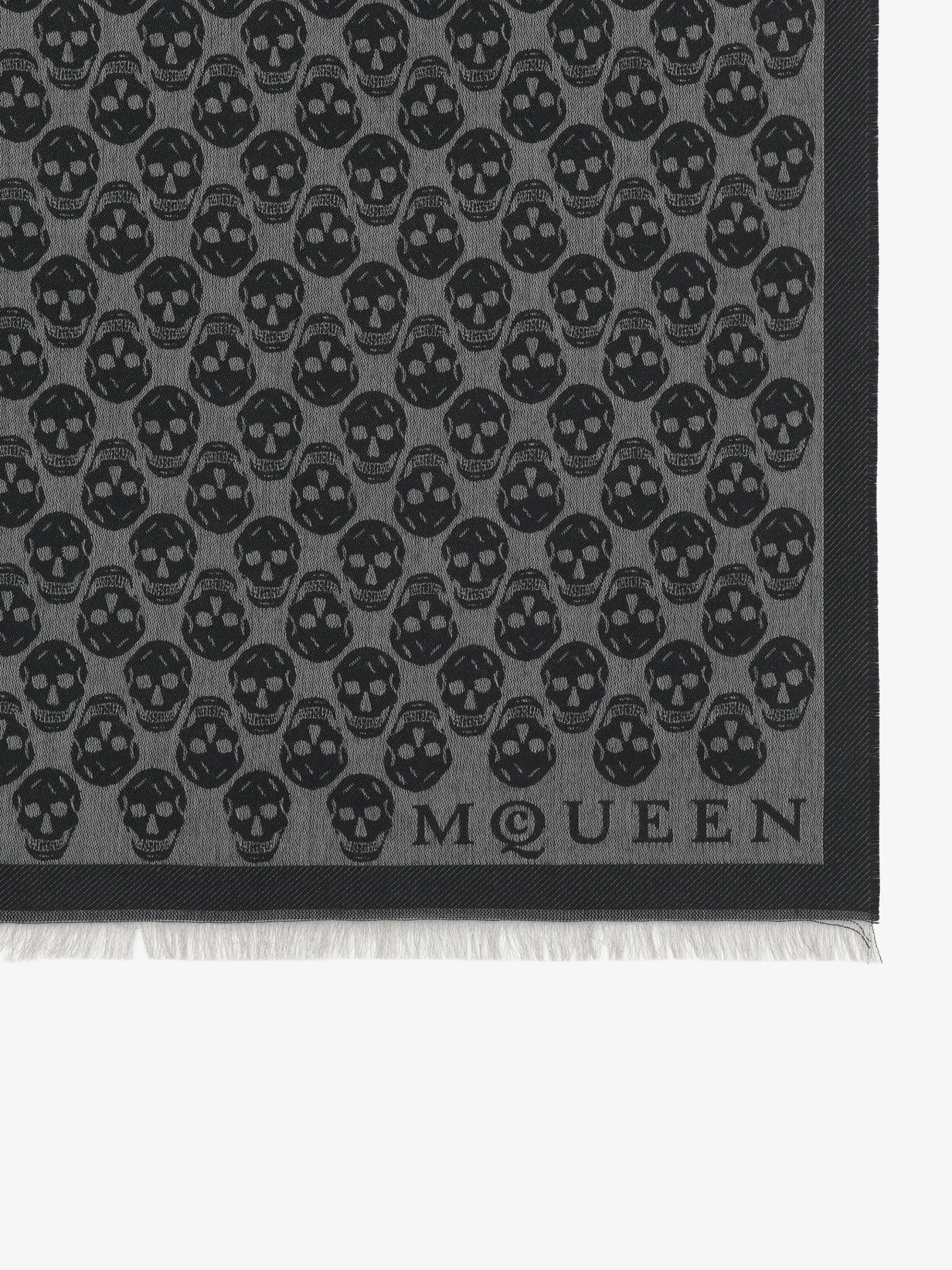 Sciarpa Skull in jacquard da Uomo in Grigio/Nero