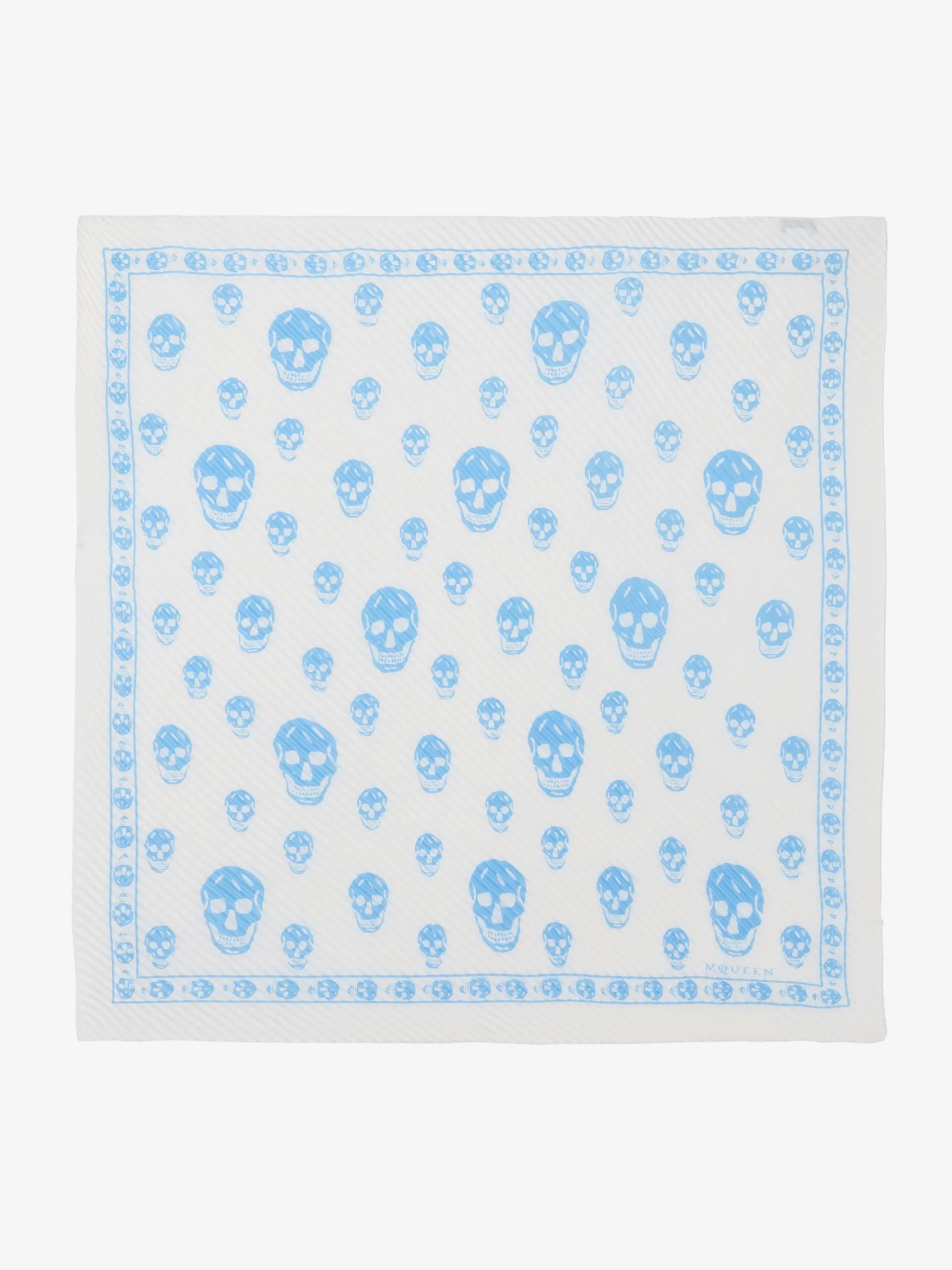 Sciarpa Skull plissettata da Donna in Azzurro