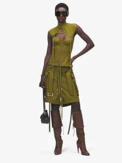 Shorts cargo oversize da Donna in Verde oliva
