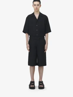 Shorts con motivo Skull in jacquard da Uomo in Nero