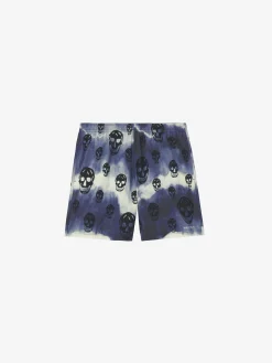Shorts da bagno Skull tie-dye da Uomo in Navy/Nero