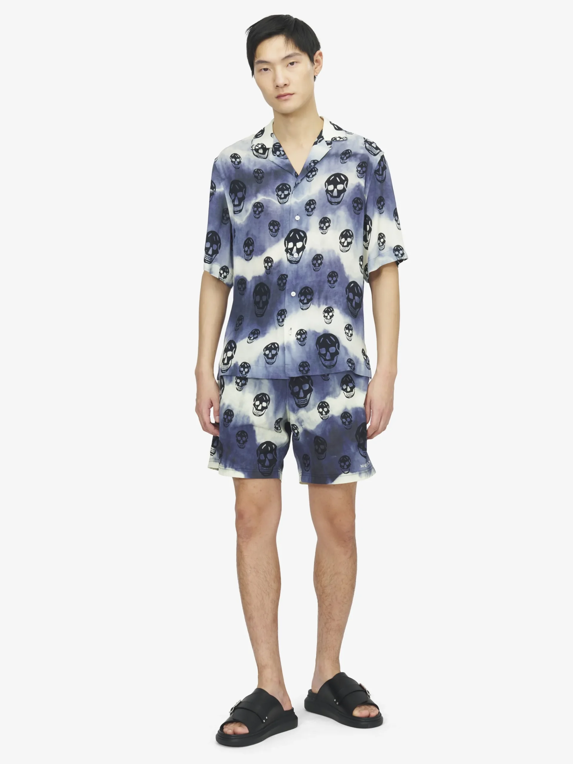 Shorts da bagno Skull tie-dye da Uomo in Navy/Nero