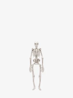 Spilla Dancing Skeleton da Uomo in Finitura argento