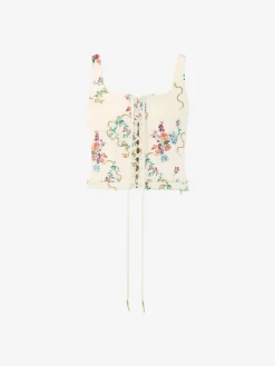 Top a corsetto floreale estivo da Donna in Multicolore
