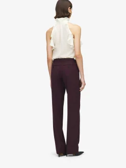 Top con volant da Donna in Crema