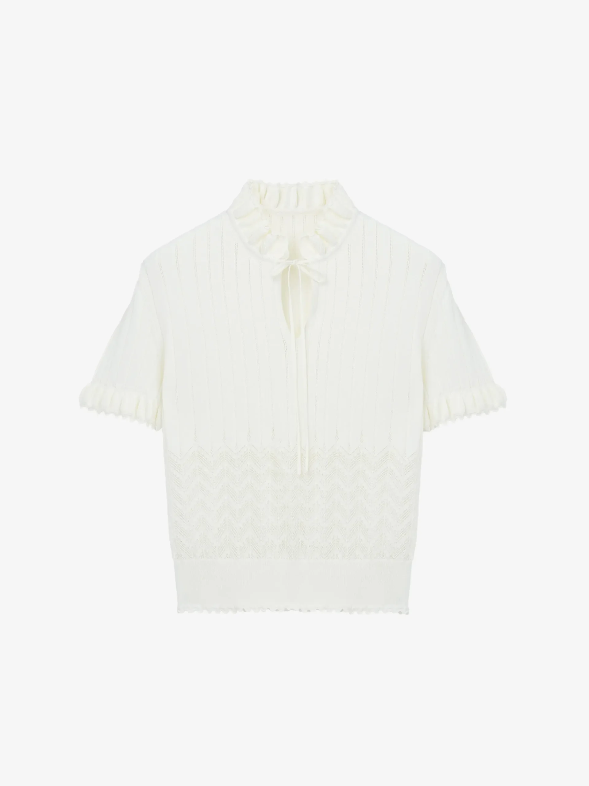 Top in maglia pointelle da Donna in Avorio