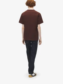T-shirt con logo McQueen floccato da Uomo in Rosso Scuro