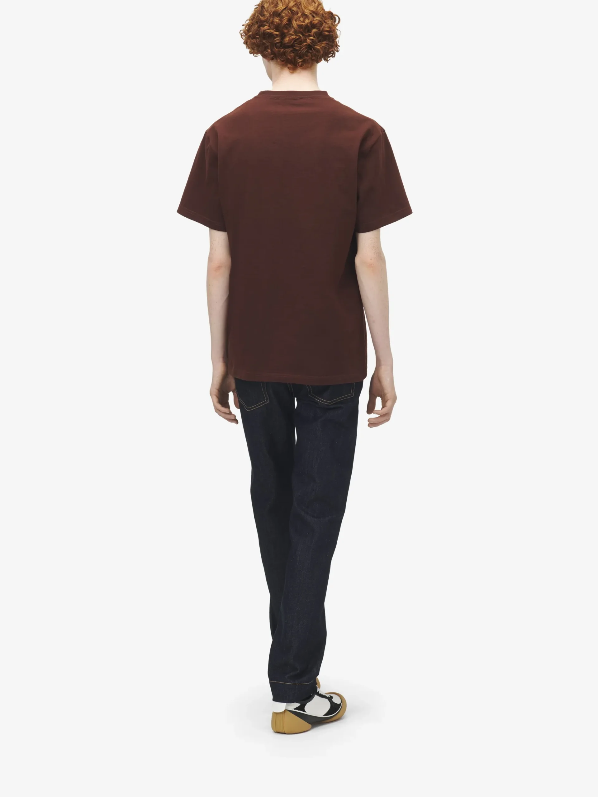 T-shirt con logo McQueen floccato da Uomo in Rosso Scuro