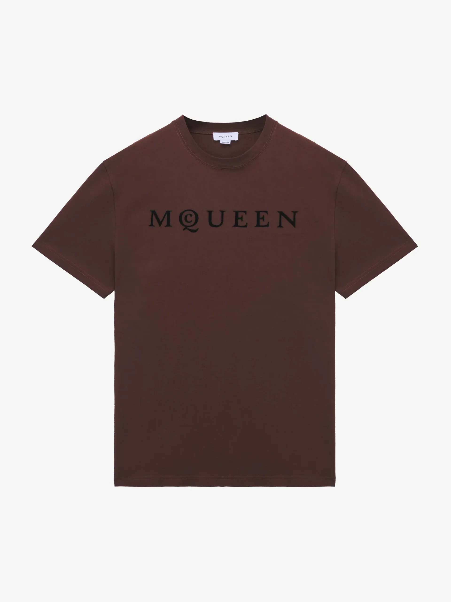 T-shirt con logo McQueen floccato da Uomo in Rosso Scuro