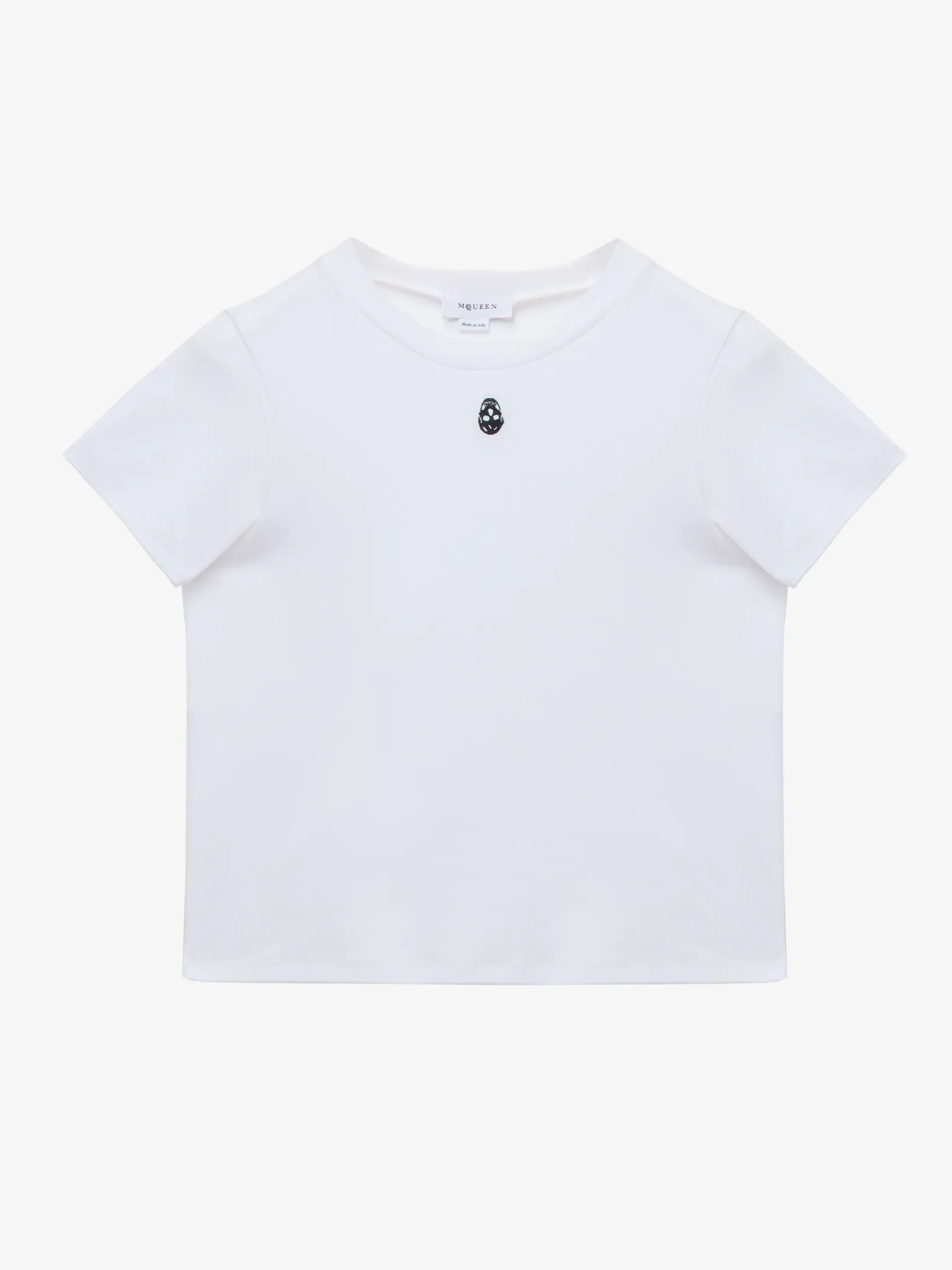 T-shirt con ricamo Skull da Donna in Bianco Ottico