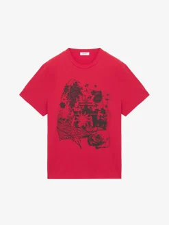 T-shirt con stampa Fanzine da Uomo in Rosso