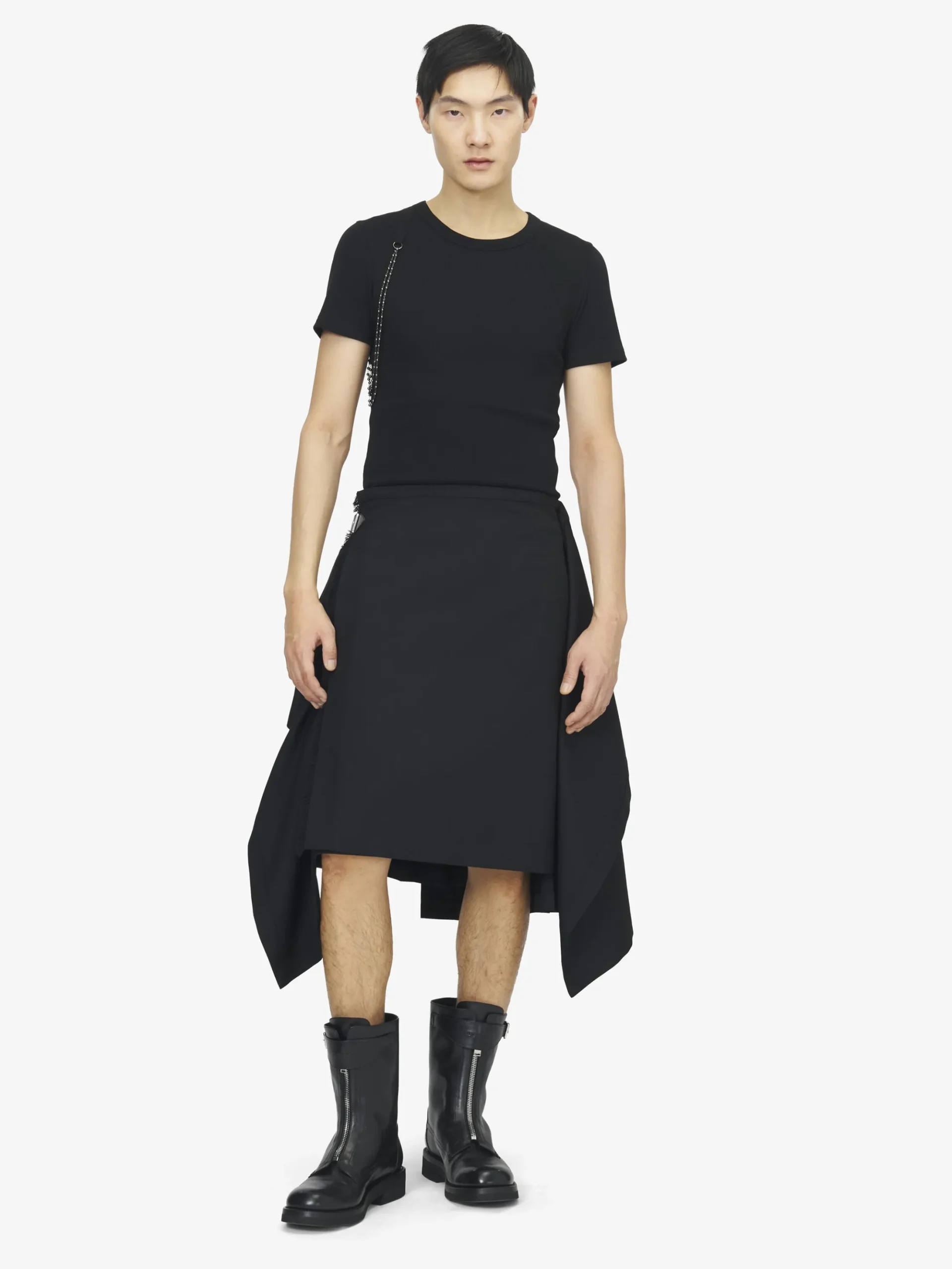 T-shirt Harness a catena da Uomo in Nero