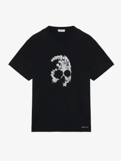 T-shirt Skull in pizzo da Uomo in Nero